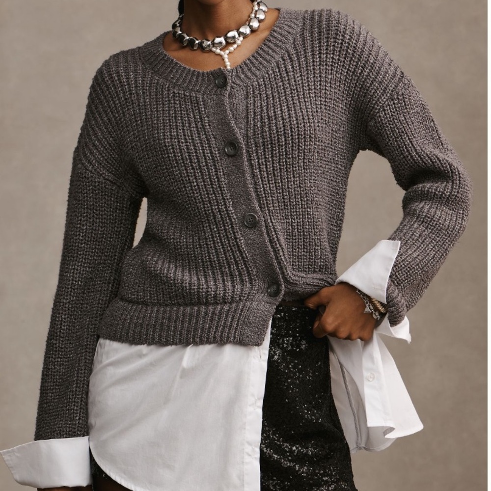Anthropologie Cropped Twofer Cardigan Sweater